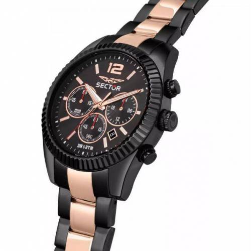 OROLOGIO SECTOR No Limits 240 Uomo Acciaio CRONOGRAFO Nero Oro Rosa R3273640026 - 6