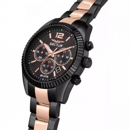 OROLOGIO SECTOR No Limits 240 Uomo Acciaio CRONOGRAFO Nero Oro Rosa R3273640026 - 6