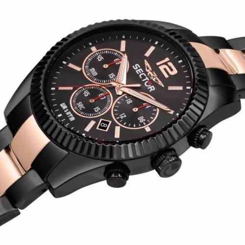 OROLOGIO SECTOR No Limits 240 Uomo Acciaio CRONOGRAFO Nero Oro Rosa R3273640026 - 7