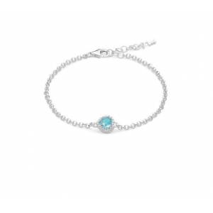 BRACCIALE MILUNA Gemma Del Cielo TOPAZIO AZZURRO Cuore Argento 925% BRD933 - 1