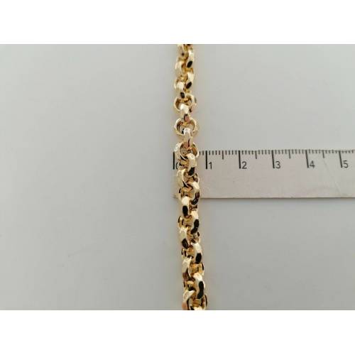 BRACCIALE Donna In ORO GIALLO 18 Karati 750%/1000 Maglia CATENA Rolò Sfaccettata - 3