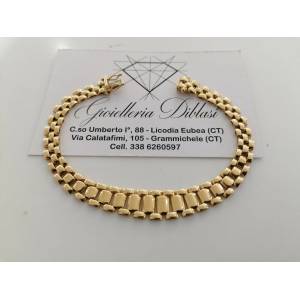 BRACCIALE Donna ORO GIALLO 18 Karati 750%/1000 Maglia CATENA Manifattura Italia - 1