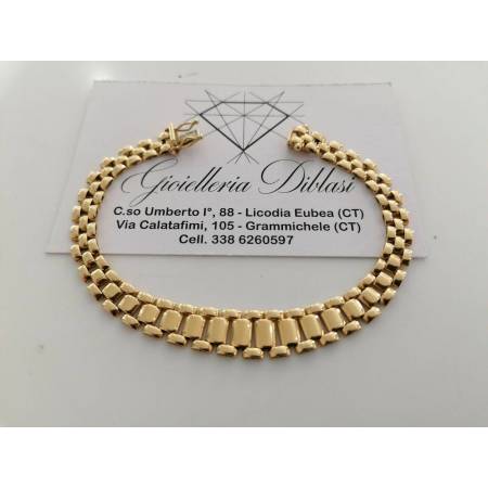 BRACCIALE Donna ORO GIALLO 18 Karati 750%/1000 Maglia CATENA Manifattura Italia - 1