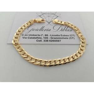 BRACCIALE GRUMETTA Uomo Donna Unisex In ORO GIALLO 18 Karati 750% Maglia Catena - 1