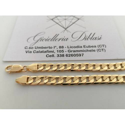 BRACCIALE GRUMETTA Uomo Donna Unisex In ORO GIALLO 18 Karati 750% Maglia Catena - 2