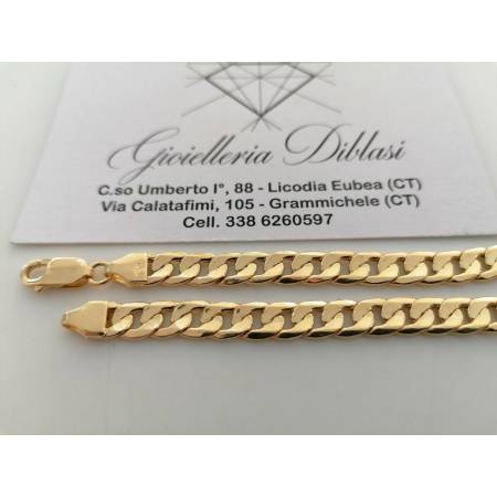 BRACCIALE GRUMETTA Uomo Donna Unisex In ORO GIALLO 18 Karati 750% Maglia Catena - 2