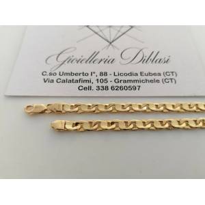 BRACCIALE Uomo Donna Unisex ORO GIALLO 18 Karati 750%/1000 Maglia CATENA Italia - 1 2