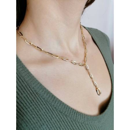 COLLANA Donna In ORO GIALLO 18 Karati 750% Maglia CATENA Larga Collier Girocollo - 1