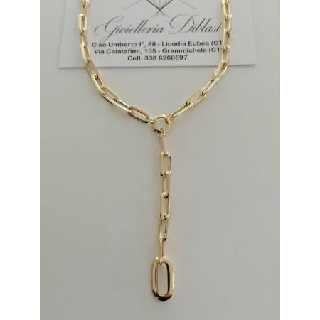 COLLANA Donna In ORO GIALLO 18 Karati 750% Maglia CATENA Larga Collier Girocollo - 4