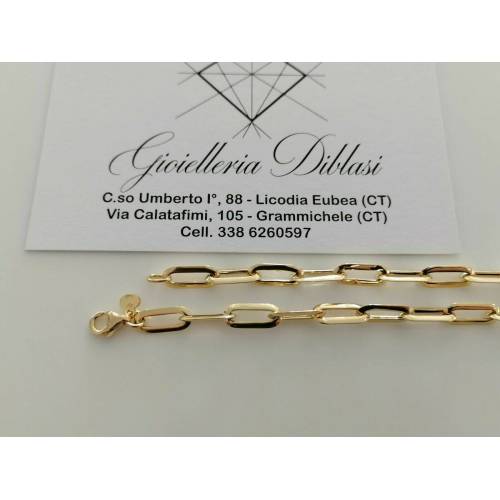 COLLANA Donna In ORO GIALLO 18 Karati 750% Maglia CATENA Larga Collier Girocollo - 5