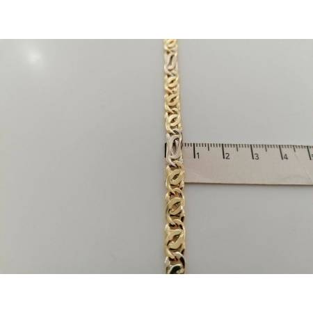COLLANA Collier CATENA Girocollo ORO 18 KT 750% GIALLO BIANCO Maglia Uomo Donna - 3