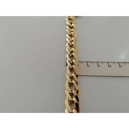 BRACCIALE Donna ORO GIALLO 18 Karati 750%/1000 Maglia CATENA Lucida Larga Aperta - 3