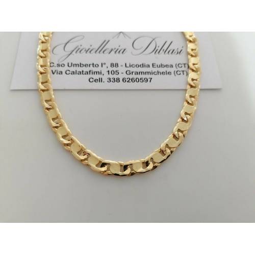 COLLANA Uomo Donna Unisex ORO GIALLO 18 Kt 750% Collier Maglia CATENA Girocollo - 1