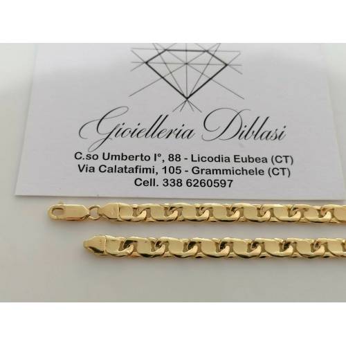 COLLANA Uomo Donna Unisex ORO GIALLO 18 Kt 750% Collier Maglia CATENA Girocollo - 2