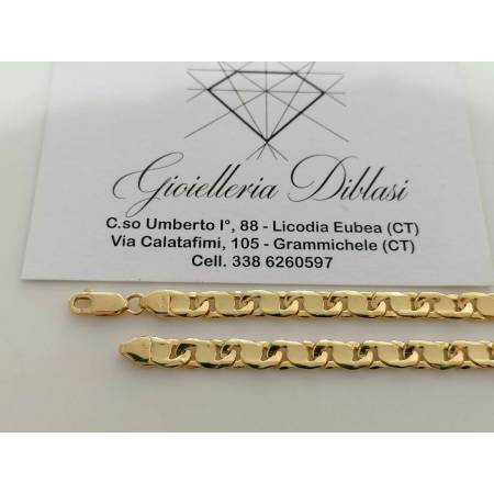 COLLANA Uomo Donna Unisex ORO GIALLO 18 Kt 750% Collier Maglia CATENA Girocollo - 2