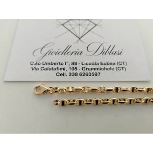 BRACCIALE ORO 18 Kt 750% Uomo Donna Unisex Bicolore GIALLO BIANCO Maglia Catena - 1 2