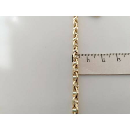 BRACCIALE ORO 18 Kt 750% Uomo Donna Unisex Bicolore GIALLO BIANCO Maglia Catena - 3