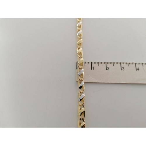 BRACCIALE ORO 18 Kt 750% Uomo Donna Unisex Bicolore GIALLO BIANCO Maglia Catena - 3