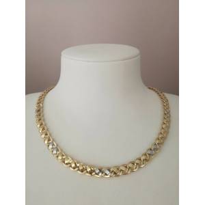 COLLANA Uomo ORO Bicolore GIALLO BIANCO 18 Karati 750% COLLIER Catena Girocollo - 1 2