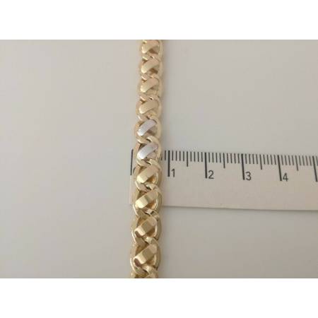 COLLANA Uomo ORO Bicolore GIALLO BIANCO 18 Karati 750% COLLIER Catena Girocollo - 4