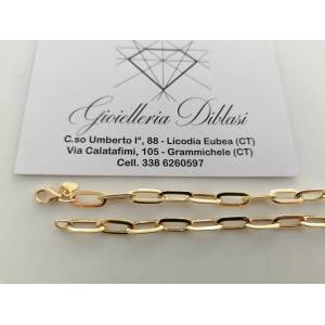 COLLANA Donna ORO GIALLO 18 Karati 750% Maglia A CATENA Lucida Collier Girocollo - 1 2