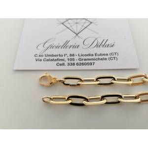 COLLANA Donna ORO GIALLO 18 Karati 750% Maglia A CATENA Lucida Collier Girocollo - 1 2