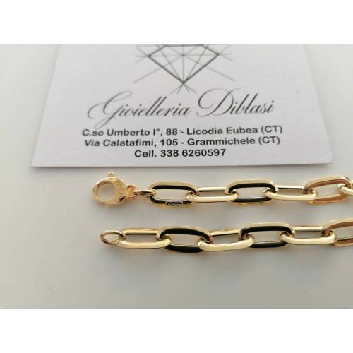 COLLANA Donna ORO GIALLO 18 Karati 750% Maglia A CATENA Lucida Collier Girocollo - 2