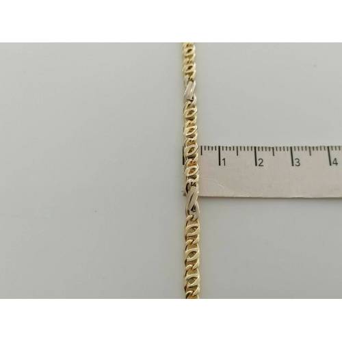 COLLANA COLLIER ORO 18 KT 750% Bicolor GIALLO BIANCO Uomo Donna CATENA Girocollo - 3