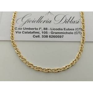 COLLANA ORO GIALLO 18 Kt 750% Uomo Donna Unisex COLLIER Maglia Catena Girocollo - 1