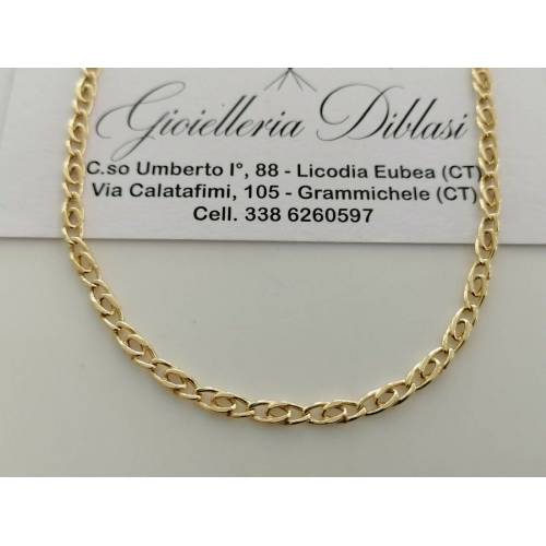 COLLANA ORO GIALLO 18 Kt 750% Uomo Donna Unisex COLLIER Maglia Catena Girocollo - 1