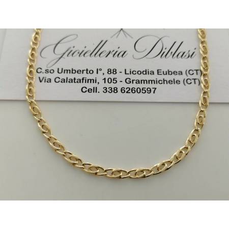COLLANA ORO GIALLO 18 Kt 750% Uomo Donna Unisex COLLIER Maglia Catena Girocollo - 1