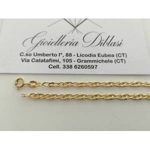 COLLANA ORO GIALLO 18 Kt 750% Uomo Donna Unisex COLLIER Maglia Catena Girocollo - 1 2