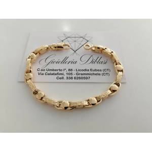 BRACCIALE Uomo Donna Unisex ORO GIALLO 18 Karati 750%/1000 Maglia CATENA Italia - 1
