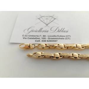 BRACCIALE Uomo Donna Unisex ORO GIALLO 18 Karati 750%/1000 Maglia CATENA Italia - 1 2