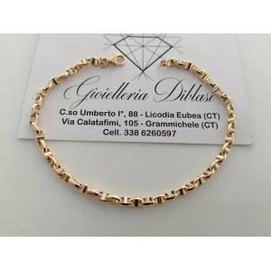 BRACCIALE In ORO 18 Karati 750% Uomo Donna Bicolore GIALLO BIANCO Maglia Catena - 1