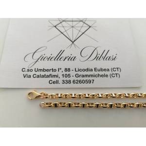 BRACCIALE In ORO 18 Karati 750% Uomo Donna Bicolore GIALLO BIANCO Maglia Catena - 1 2