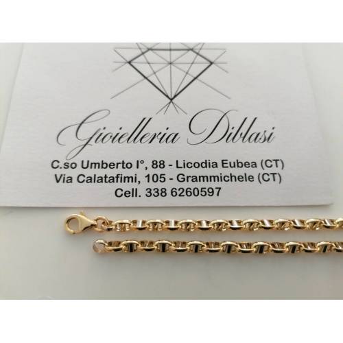 BRACCIALE In ORO 18 Karati 750% Uomo Donna Bicolore GIALLO BIANCO Maglia Catena - 2