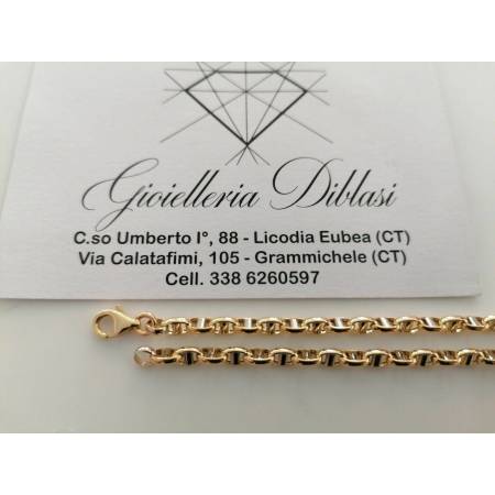 BRACCIALE In ORO 18 Karati 750% Uomo Donna Bicolore GIALLO BIANCO Maglia Catena - 2
