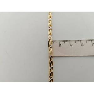 BRACCIALE In ORO 18 Karati 750% Uomo Donna GIALLO BIANCO Maglia Catena Bicolore - 1 2