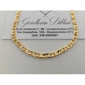 COLLANA Uomo Donna Unisex ORO GIALLO 18 Kt 750% Collier Maglia CATENA Girocollo - 1