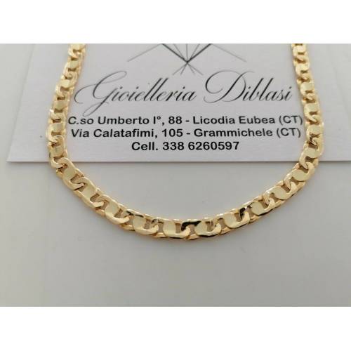 COLLANA Uomo Donna Unisex ORO GIALLO 18 Kt 750% Collier Maglia CATENA Girocollo - 1