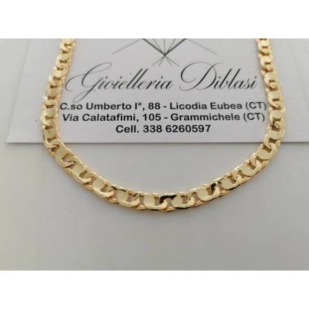 COLLANA Uomo Donna Unisex ORO GIALLO 18 Kt 750% Collier Maglia CATENA Girocollo - 1