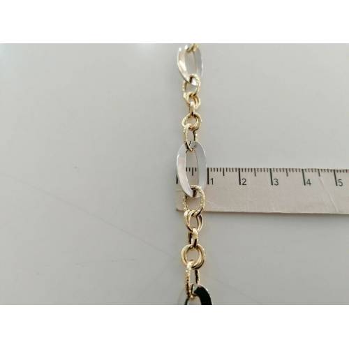 BRACCIALE In ORO 18 Karati 750%/1000 Donna Bicolore GIALLO BIANCO Maglia Catena - 3