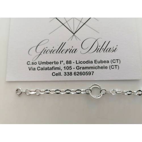 BRACCIALE In ORO BIANCO Donna 18 Karati 750%/1000 Maglia Lucida A CATENA Larga - 3