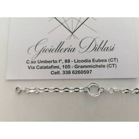 BRACCIALE In ORO BIANCO Donna 18 Karati 750%/1000 Maglia Lucida A CATENA Larga - 3