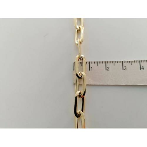 BRACCIALE Donna In ORO GIALLO 18 Karati 750% Modello Maglia CATENA Larga Lucida - 3