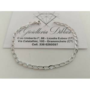 BRACCIALE ORO BIANCO 18 Karati Uomo Donna Unisex 750%/1000 Maglia CATENA Italia - 1