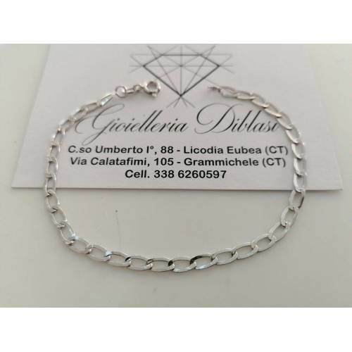 BRACCIALE ORO BIANCO 18 Karati Uomo Donna Unisex 750%/1000 Maglia CATENA Italia - 1