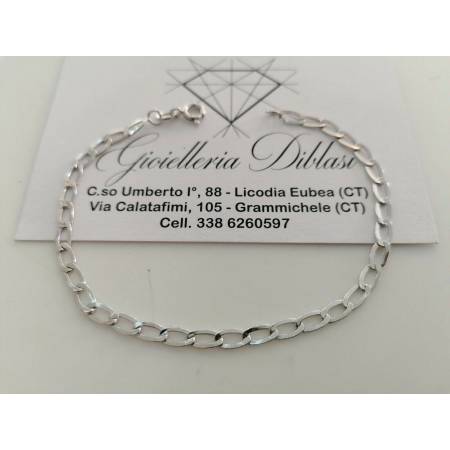 BRACCIALE ORO BIANCO 18 Karati Uomo Donna Unisex 750%/1000 Maglia CATENA Italia - 1