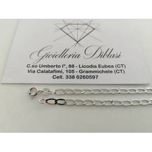 BRACCIALE ORO BIANCO 18 Karati Uomo Donna Unisex 750%/1000 Maglia CATENA Italia - 1 2